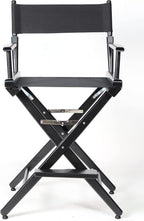 Filmcraft Professional Grade Studio Director's Chair Medium Seat Height (24 inch) with Black Finish and Black Canvas