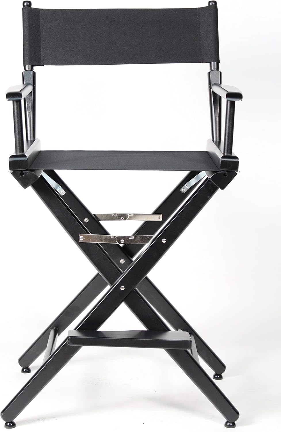 Filmcraft Professional Grade Studio Director's Chair Medium Seat Height (24 inch) with Black Finish and Black Canvas