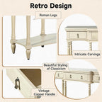 Christopher Knight Home Cally Wood Console Table with Drawers & Bottom Shelf, Narrow Entryway Table with Turned Roman Legs, Traditional Rectangular Wall Table for Living Room Study Hallway, White