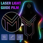 HOFFREE RGB Gaming Chair with Music Rhythm LED Lights and Bluetooth Speakers Fabric Ergonomic Game Chair 155° Reclining Computer Chair with Footrest Video Game Chairs for Adults Gaming & Office Black