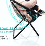 CampLand Bunjo Bungee Dish Chair-Versatile Folding Chair with Fun Bouncy Design-for Room Garden Dorm Rooms and Lounging in Living Rooms Set of 2pcs