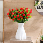 Veemoon 6 Pcs Artificial Strawberry Stems, 10.61 Inch Fake Red Berry Branches Plastic Fruit Picks, Faux Plants Floral Arrangement Centerpieces for Home Kitchen Vase Wreaths Summer Party Decor