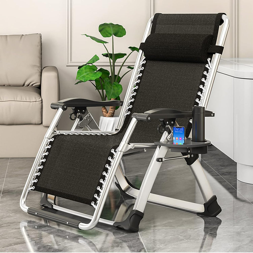 DoCred Comfy Chair, Folding Chair Recliner Chair for Bedroom and Living Room, Folding Reclining Patio Chairs Lounge Chair with Removable Cushion for Indoor Outdoor