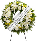 Fanfanwin Funeral Sash Memorial Wreath Sash Funeral Ribbon Celebration of Life Ribbon for Casket or Wreath Flower Memorial Service Honor the Loved Ones 58x4'' (White,Love You for Always)