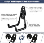 KOFANI Garage Hooks Heavy Duty, 12 Pack Anti-Slip Coating Garage Wall Storage Hooks for Hanging Bike, Ladder, Garden Tools