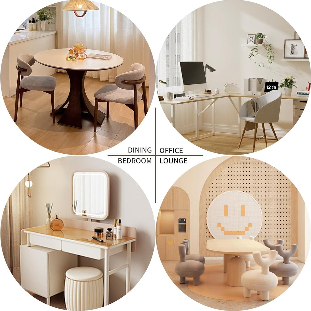 Velvet Dining Chairs Set of 4, Upholstered Dining Room Chairs with Metal Legs, Sillas de Comedor Modernas 4, Modern Kitchen Chairs for Dining Room, Living Room, Kitchen, Bedroom, Beige