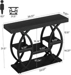 Tribesigns 39.4" Console Table, Industrial 4-Tier Sofa Table Entryway Table with Storage Shelves, Narrow Wood Accent Tables with Metal Frame for Small Spaces, Hallway, Foyer, Black