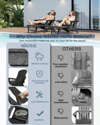 NAVINE Adjustable Adirondack Chair with Retractable Ottoman Set of 2, HDPE Folding Adirondack Chair with Cup Holder, All Weather Fire Pit Chair for Outdoor.