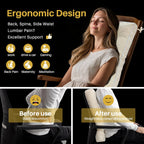 YZ HOME Rocking Chair Cushion, Set of Thicken Seat & Back Chair Cushions with Memory Foam, Non-Slip Chair Pad with Ties for for Indoor&Outdoor Rocker, Beige, 22x17x5/17x17x5