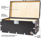 Rhino Trunk & Case XL Indestructo Travel Trunk Luggage With Wheels - 35"x19"x16" Heavy-Duty USA Made Road Case, Strong Flight Cases, ATA Case Style Footlocker, or Secure College Dorm Storage Chest