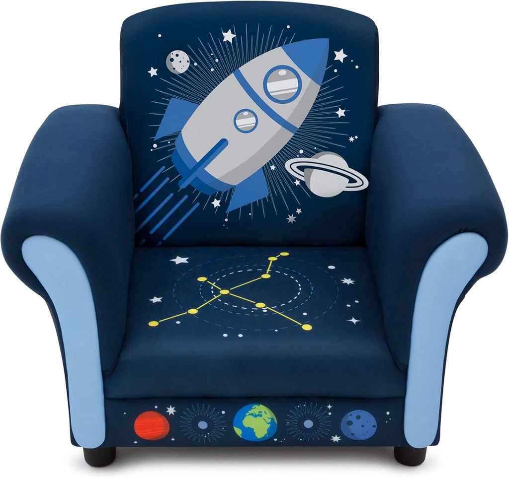 Delta Children Space Adventures Kids Upholstered Chair, Blue