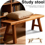 Wooden Entryway Bench Farmhouse for Bedroom End of Bed Vintage Artisan Live Edge Ustic Interior Decor Accent Mudroom,Bedside,Dinette Table,Noodle Narrow Bench (55" W x 17.7" H x 10" D)