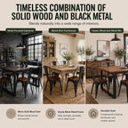 Black Metal Dining Chairs Set of 6 with Wood Seat, Stackable Metal Kitchen Chairs for Dining,Kitchen Room and Outdoor Patio