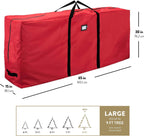 ZOBER 600D Oxford Fabric Large Christmas Tree Storage Bag - Fits 9 Ft Artificial Trees - Tear Proof Waterproof Christmas Tree Bag For Storage Box For Xmas - Strong, Durable Handles - Card Slot - Red