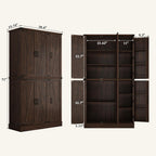 Hlivelood 71" Tall Kitchen Pantry,Farmhouse Storage Cabinet with Barn Doors,Organizer,Rustic Wood Cupboard,Farmhouse Pantry Cabinet for Kitchen,Dining Room,Living Room(Brown)
