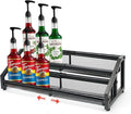 Expandable Coffee Syrup Organizer,3 in 1 Heavy Duty Syrup Rack, Liquor Bottle Display Shelf, Spice Racks,6-12 Syrup Bottles Holder Stand, Space-Saving Storage Rack - 2 Tier (Patent Pending)
