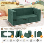Fvkind 10 Pcs Modular Kids Play Couch for Playroom, Multifunctional Foam Kids Couch, Convertible Sectional Toddler Sofa for Boys and Girls, Toddler Sofa with Premium Foam and Washable Cover, Willow