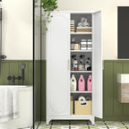 Polup Metal Storage Cabinet with Doors and Shelves, 75 Inch Tall Kitchen Pantry Cabinet, Pantry Cabinets for Kitchen Storage, Freestanding Cupboard for Living, Dining Room, White, Assembly Required