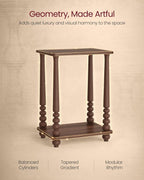 VASAGLE Mariel Collection - Side Table, Accent Nightstand for Small Spaces, Rectangular End Table with Shelf, Solid Wood Legs, Mid-Century Modern, Living Room Bedroom, Chestnut Walnut ULET294KX01S