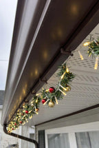 Made in USA Weather-Resistant Christmas Light Hangers | Secure Snap-On Locking Tab, Tool-Free Installation (Brown)