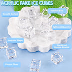 100 PCS Fake Ice Cubes, 0.7'' Acrylic Fake Ice, Ice Cubes Reusable for Vase Fillers Centerpiece Photography Accessories Home Decor