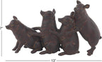 Deco 79 Polystone Pig Decorative Sculpture Home Decor Statue, Accent Figurine 13" x 4" x 7", Dark Brown