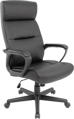 STAPLES Rutherford Ergonomic Manager & Executive Office Chair, High Back Swivel, Adjustable Height, Luxura Faux Leather, Black