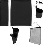 STAY GENT 5 in 1 Accessories Set for Makeup Artist Chair, (not Including Chair) Black Replacement Cover Canvas, 2 Portable Side Storage Bags and Hanging Mesh Bag, Black