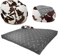 CordaRoy's Faux Fur Bean Bag Chair, Convertible Chair Folds from Bean Bag to Lounger, As Seen on Shark Tank, Cow Pattern - King Size
