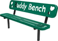 The City™ Series Buddy Benches, Green, 72" L x 12" W x 18.25" H