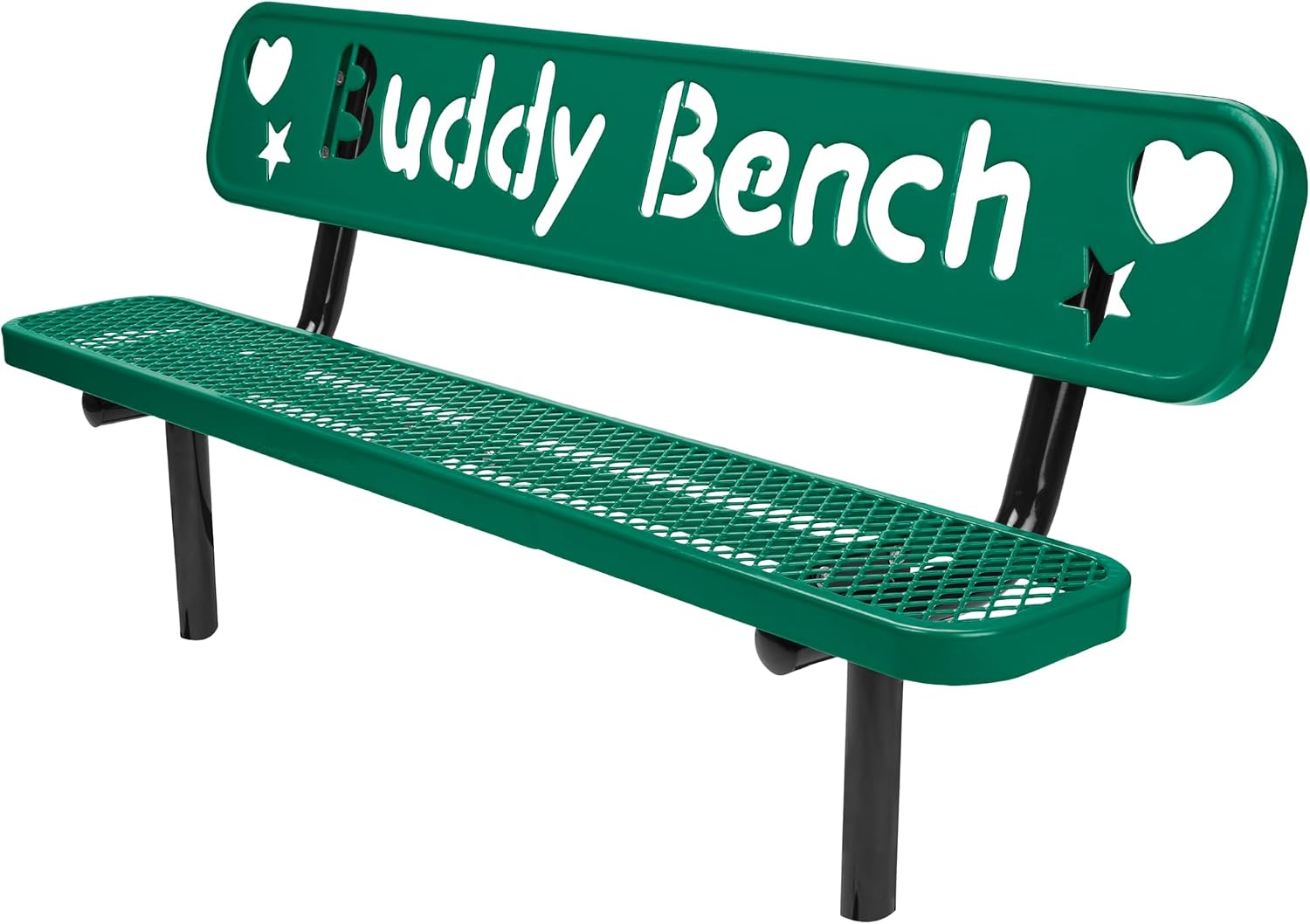 The City™ Series Buddy Benches, Green, 72" L x 12" W x 18.25" H