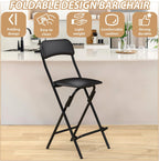 Folding Bar Stool with Back, 300lb Capacity, Collapsible Stool for Kitchen Bar, Height 25"- 1PC