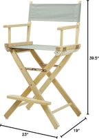 Casual Home 24" Director's Chair Natural Frame with Grey Canvas, Counter Height