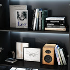 Modern LED Display Cabinet with 2 Storage Drawers, 4-Tier Aluminum Frame Tempered Glass Showcase, Push-to-Open Design, for Collectibles, Black 31.5" W x 14.2" D x 78.7" H