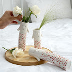 MOUGIGI Family Face Vases Set of 3 - Cute Handmade Ceramic Bud Vases for Pretty Flowers - Unique Modern Decor - Aesthetic Small Flower Holders for Home Elegance