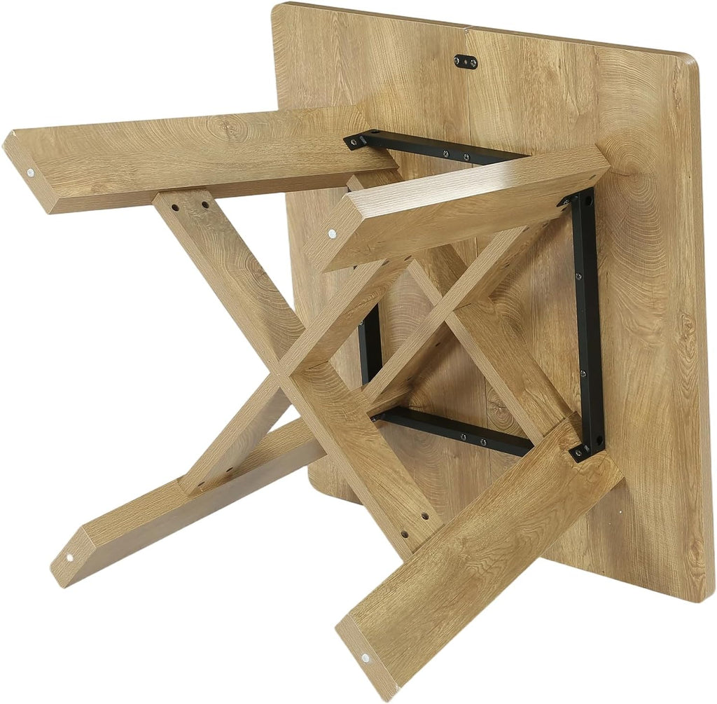 LITTLE TREE 39.37" Square Dining Table for 4, Small Space Kitchen Table with Pedestal Base, Farmhouse Wood Tables for Apartment, Dining Room & Living Room, Ideal for Cafe & Restaurant Use