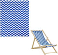 Beach Chair Replacement Cloth 116cmx42cm Simple Sling Chairs Replacement Fabric Blue Wave Stripes Lounge Chair Canvas for Sunbathing Garden Courtyard Garden Beach
