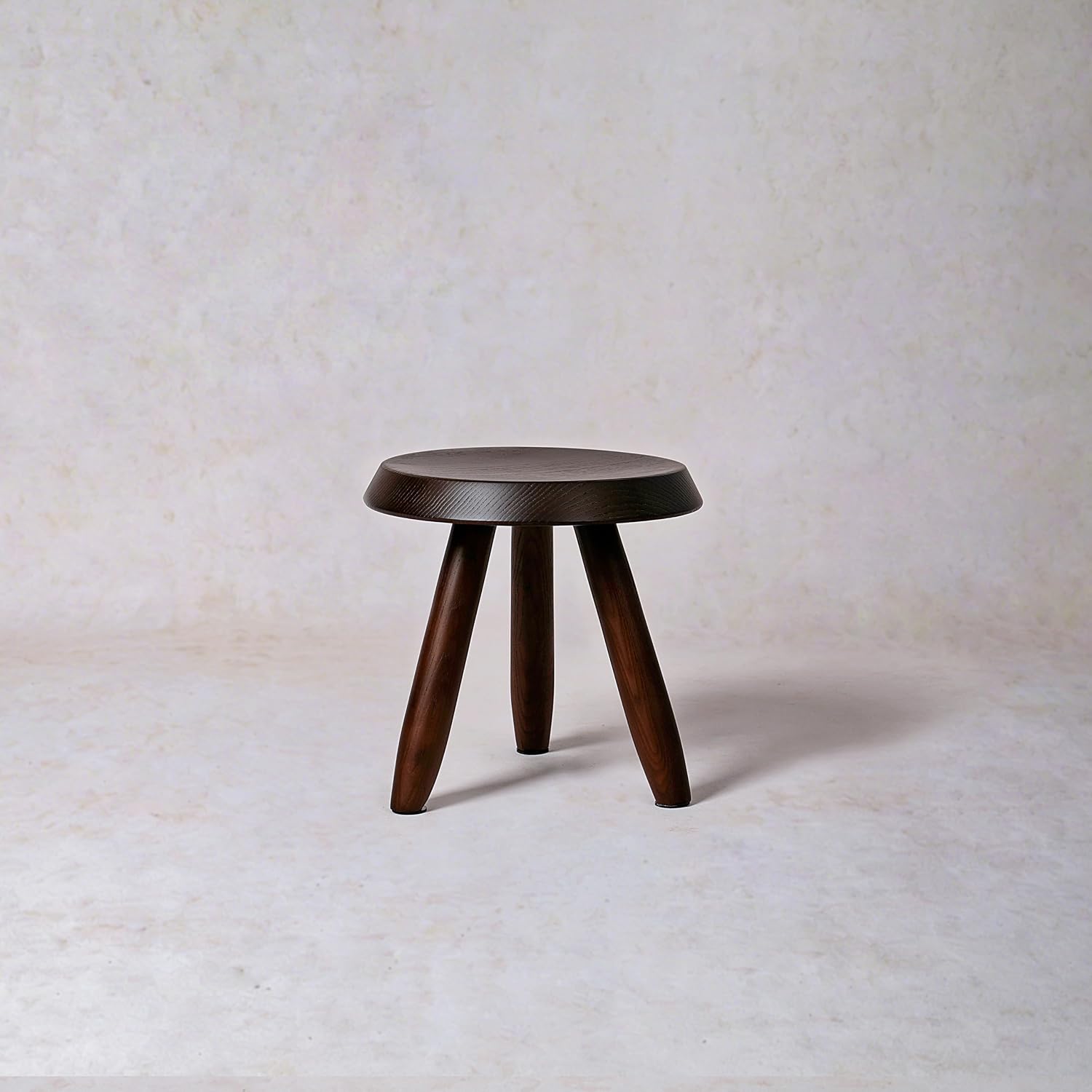 Tabouret Walnut Stool – Handcrafted Hardwood Seating Inspired by Charlotte Perriand, Artisan-Made Small Side Table, Nightstand, Footstool, or Plant Stand – Premium Walnut Finish