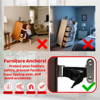Furniture Anchors (2 Sets) for Baby Proofing,Anti Tip Furniture Anchors,Furniture Wall Anchor,Adjustable Furniture Straps,Wall Anchors for Furniture Securing for Baby&Pet Safety