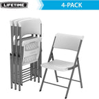 LIFETIME A-Frame Folding Chair, 4-Pack, White Granite