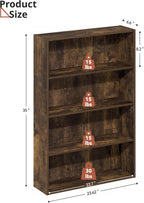 4 Tier DVD Storage Shelf, Media Storage Tower for CDs & Video Games, Freestanding Organizer Shelf for Living Room Home Office, Holds 160+ DVDs(Amber Pine)