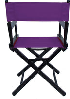 TLT Personalized Imprinted Commercial 18 Inch Table Height Black Frame Director's Chair - Purple