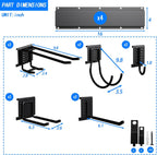 CBWLWJ 64 Inch Garage Tool Organizer Wall Mount, Heavy Duty Steel Storage Rack with 10 Adjustable Hooks, 680 lbs Capacity for Garage, Shed, Basement, Workshop,（Black）