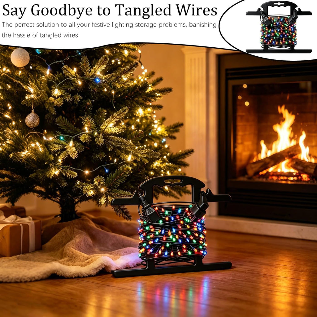 Extension Cord Holder Heavy Duty 1 Pcs, Christmas Light Storage Reels with Carrying Handle, ABS Durable H-shape Storage for Cable Management and Hose Storage, Black