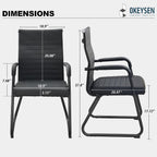 Okeysen Office Guest Chairs Set of 4, Modern Leather Reception Chairs with Mid Back & Sled Base, No-Wheel Desk Chairs for Waiting Room & Conference Room