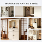 Solid Wood Altar Table, Buddhist Altar Cabinet, Chinese Buddhist Pooja Cabinet, with Storage, Pedestal Offering Table for Living Room, Small Spaces