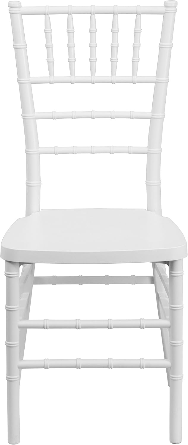 EMMA + OLIVER Matte White Resin Stacking Chiavari Chair
