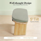 Foldable Meditation Bench with Cushion – Ergonomic Kneeling Meditation Stool, Bamboo Bench for Sitting or Kneeling, 5° Forward Tilt for Comfort, 396lbs Capacity, Portable Floor Seat for Yoga