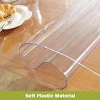 OstepDecor Clear Table Cover Protector 36 x 60 Inch, 1.5mm Thick Plastic Table Cover, Dining Table Protector Pad, Waterproof & Easy Cleaning PVC Desk Mat for Dresser, Coffee & Kitchen Wooden Tabletop