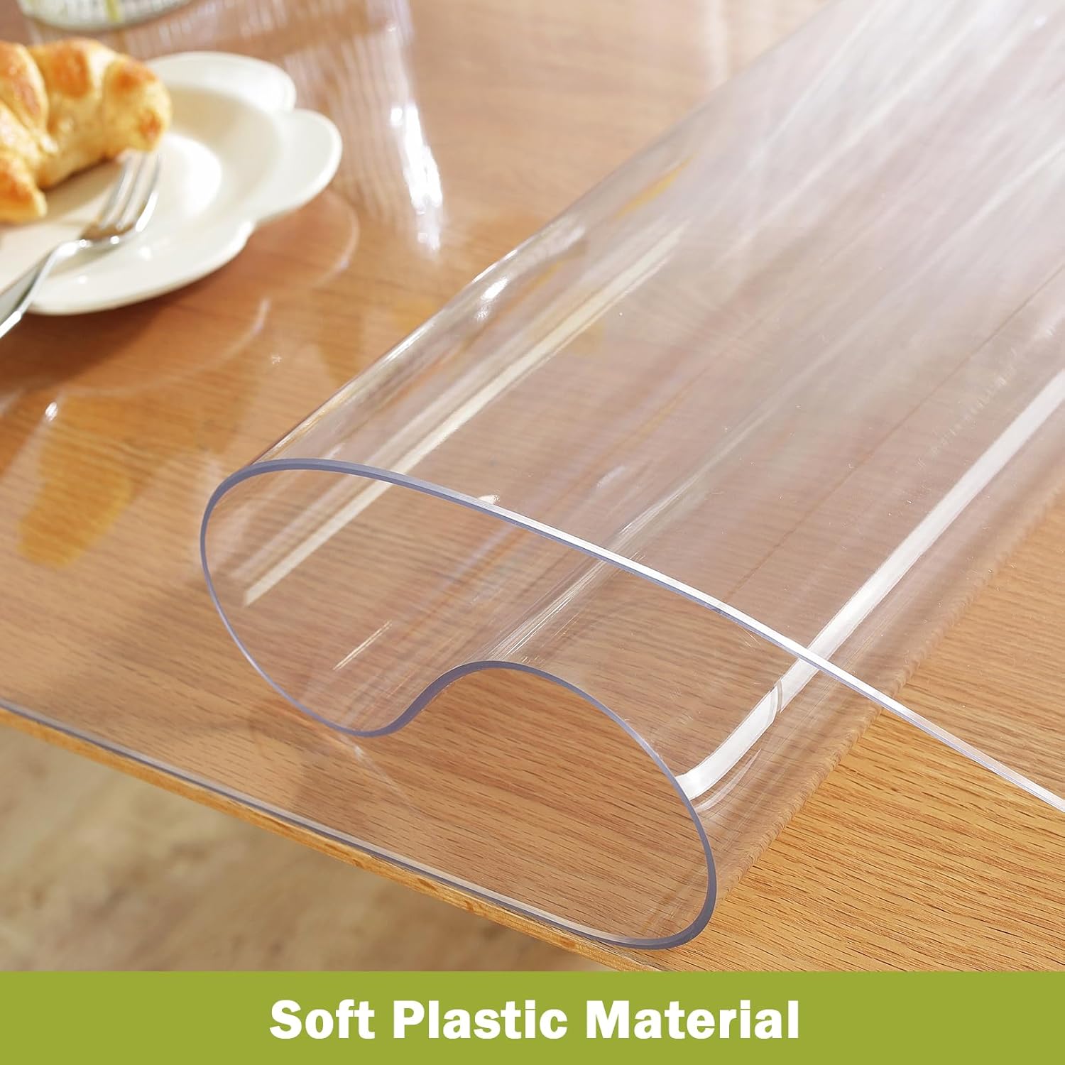 OstepDecor Clear Table Cover Protector 36 x 60 Inch, 1.5mm Thick Plastic Table Cover, Dining Table Protector Pad, Waterproof & Easy Cleaning PVC Desk Mat for Dresser, Coffee & Kitchen Wooden Tabletop